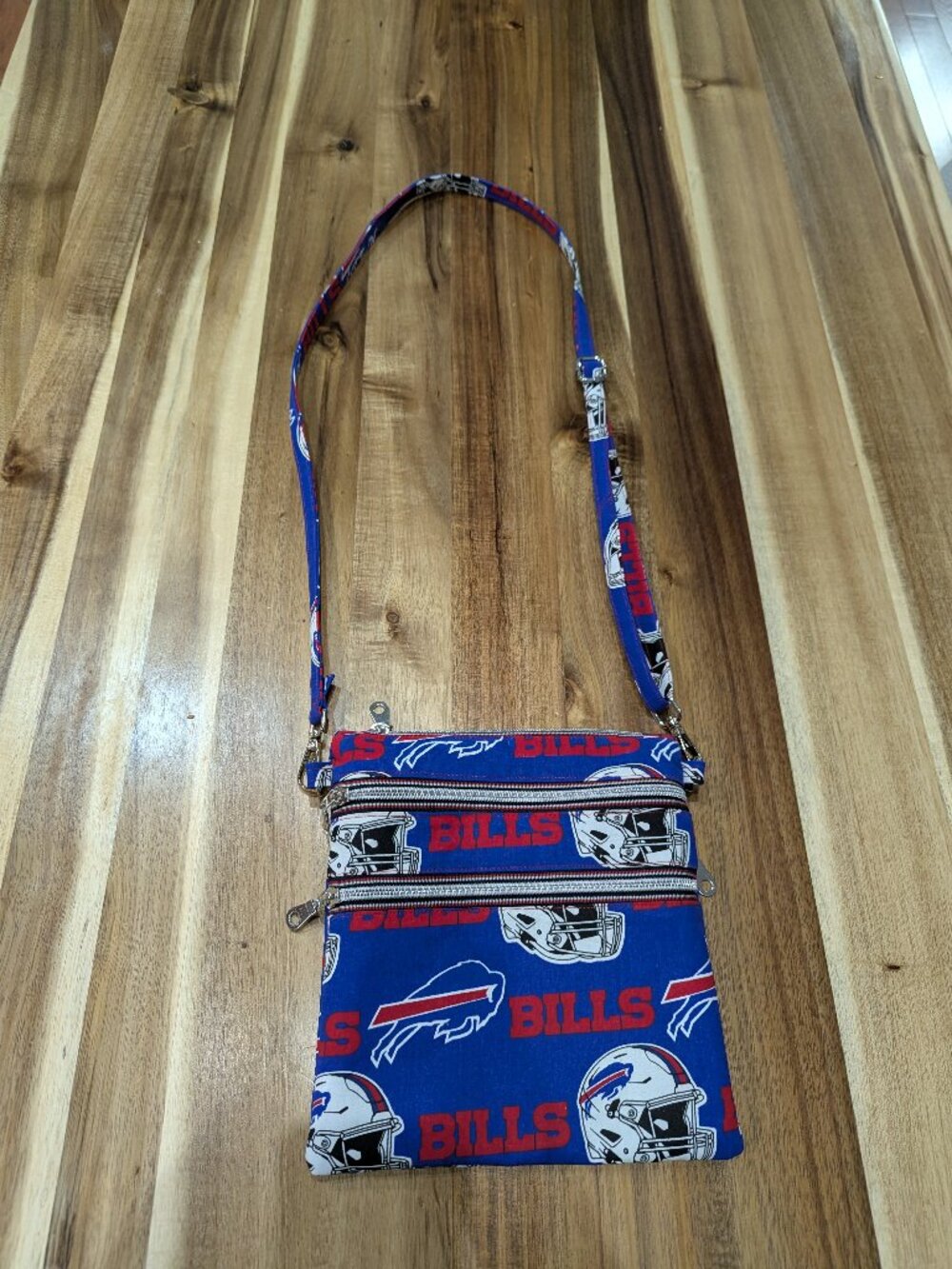 Buffalo Bills Mafia Custom Sewn Purse Bag 4 Zips 8.5 x 8 inches New